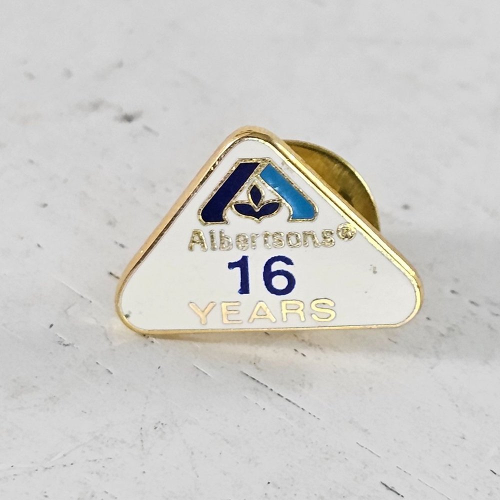 Vintage Albertsons 16 Years Employee Lapel Pin Brooch Collectible